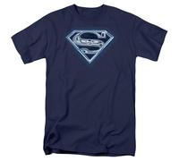 DC Comics - Superman - Cyber Shield - T-Shirt A Manica Corta Unisex Adulto - Blu