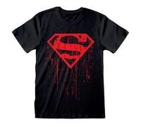 DC Comics Superman - Dripping Symbol ( Unisex Black T-Shirt) Ex Ex T-Shirt NUOVO