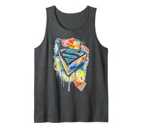 DC Comics Superman Graffiti Street Art 3D Emblema Splatter Canotta