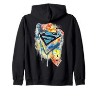 DC Comics Superman Graffiti Street Art 3D Emblema Splatter Felpa con Cappuccio