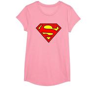 DC Comics Superman Logo Camiseta Maglietta, Ragazze, Rosa, L