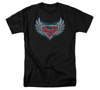 DC Comics - Superman - Logo Con Ali D'Acciaio - T-Shirt Unisex Per Adulti - Nera
