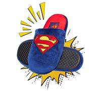 DC Comics Superman Pantofole Uomo & Calze - Pattine Per Casa Men | Colore Intenso Blu, Ciabatte Morbide Pratiche