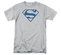 DC Comics - Superman - Scudo Blu E Bianco - T-Shirt Unisex Adulto - Grigio