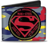 Dc Comics Superman The Original Uomo D'Acciaio Stemma Camo Bi-Fold Portafoglio