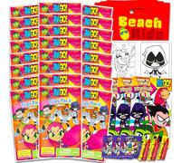 DC Comics Teen Titans GO - Set Mini Bomboniere per Feste, 24 Confezioni da Gioco Con Pagine da Colorare, Adesivi e Altro | Party Supplies