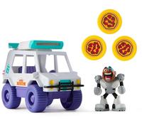 dc comics Teen Titans Go! T-Car Pizza Launcher, Set con Action Figure di Cyborg con funzioni interattive, Giocattoli per Bambini e Bambine dai 4 Anni in su
