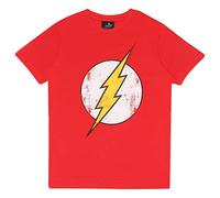 DC Comics The Flash Distressed Logo Boys T-Shirt Rosso 8-9 Anni