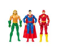 DC Comics Tre Personaggi Flash, Superman e Aquaman Action Figure 30 cm, con Decorazioni Originali e 11 Punti di Articolazione, Giocattoli per Bambini e Bambine, 3+ Anni