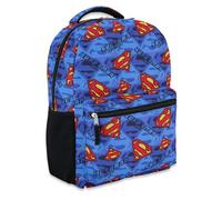 DC Comics Zaino per bambini Batman, Superman, The Joker Superhero Bookbag per ragazzi ragazze bambini e adulti, Superman Blu, Medium