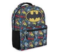 DC Comics Zaino per bambini, motivo: Batman, Superman, The Joker, per ragazzi e ragazze, per la scuola, Batman Nero, Large
