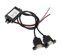 DC-DC 12V a 5V 3A 15W Convertitore di alimentazione for auto Micro Mini USB Step Down Adattatore di uscita di tensione di alimentazione(Dual USB with ear)