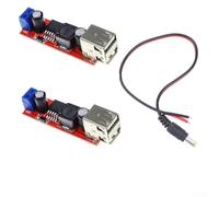 DC-DC Step-Down 6V-40V su 5V 3A con doppia uscita USB, regolatore di carica solare per auto, camper, barca, convertitore di corrente compatto per smartphone, tablet, power bank (2 cavi USB 30 cm)