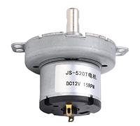 DC Geared Motor 12V 15RPM | Helical Gear Reducer Motor for Window Openers/Door Openers/Mini Winches | Copper Motor JS - 520T with Auto - Locking & Compact - Short Body