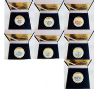 Dc Giustizia League Placcato Oro Moneta Set, Batman - Superman - Flash - Cyborg