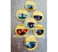 Dc Giustizia League Placcato Oro Moneta Set, Batman - Superman - Flash - Cyborg