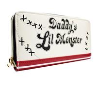 DC Harley Quinn Joker Daddys Lil Monster Borsa/Portamonete Tri-Fold con Tasca per Monete & Porta Carte, Bianco
