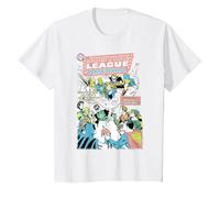 DC Justice League Cover 21 Crisi Maglietta, Bambini, Bianco, 3 Anni