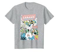 DC Justice League Cover 21 Crisi Maglietta, Bambini, Grigio Melange, 8 Anni