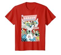 DC Justice League Cover 21 Crisi Maglietta, Bambini, Rosso, 10 Anni