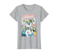 DC Justice League Cover 21 Crisi Maglietta, Donna, Grigio Melange, M