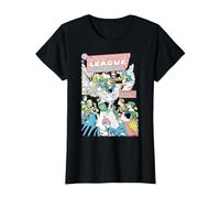 DC Justice League Cover 21 Crisi Maglietta, Donna, Nero, L