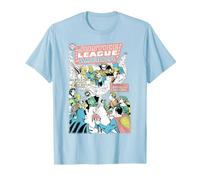 DC Justice League Cover 21 Crisi Maglietta, Uomo, Celeste, 3XL