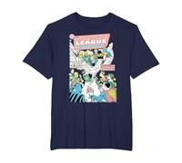 DC Justice League Cover 21 Crisi Maglietta, Uomo Taglie Grandi, Navy, 6X Tall