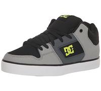 DC Men's Pure Mid Casual Skate Shoe, Black/Grey/Green, 9.5