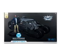 Mcfarlane Toys Dc Multiverse Vehicle Tumbler With Lucuis Fox The Dark Knight Gold Label Figure Nero