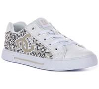 DC Shoes Chelsea Cheetah Lacci Donna Trainer Bianco UK 5 - 10