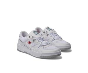DC Shoes Construct - Scarpe da uomo in pelle ADYS100822., Bianco bianco rosso grigio, 45 EU