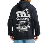 DC Shoes Felpa Pullover Skateboarding Nera in Cotone Uomo Regolare L/XL