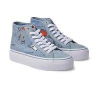 DC Shoes Manuale Hi Platform, Scarpe da Ginnastica Donna, Heather Dark Denim, 42.5 EU