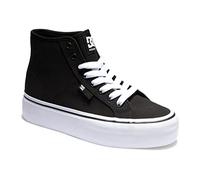 DC Shoes Manuale Hi Platform, Scarpe da Ginnastica Donna, Nero Bianco, 36 EU