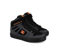 DC Shoes Pure High-Top EV - Scarpe alte in pelle per bambini, Grigio, nero, arancione, 28 EU