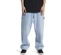 DC Shoes Worker Baggy Carpenter Ril Jeans, Luce Indaco, 32W Uomo