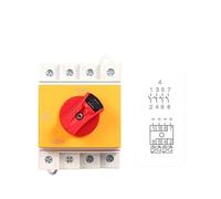 DC Solar Isolator Switch PV 1000V 32A 2P Din Rail Mounting Rotating Handle EKD6-DB32 RUAJOGYNVM(EKD6-32-4 (4P 32A))