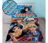 Dc Super Eroe Ragazze Copripiumini - Biancheria da Letto Singolo Bambini Blu