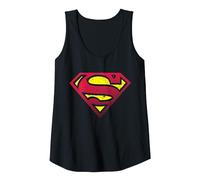 DC Superman Logo Mezzitoni Canotta, Donna, Nero, L