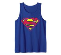 DC Superman Logo Mezzitoni Canotta, Uomo, Blu Reale, L