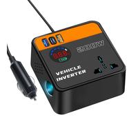 DC to AC Car Converter, Intelligent Plug Adapter Vehicle, Cell Phone Notebook Charger, Road Trip Power Converter for Minivan, Truck, RV, Travel Charging Solution 3.86x3.86x1.38in