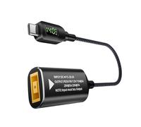 DC To Type C Adapter - Aluminum Alloy, 8,27 in Charging Plug Connector Stable Performance | Durable Nylon Cable Seamless Laptop Connectivity, Type C Converter For Work, Travel