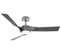 Dc Ventilatore Con LED Luce Revolution Cromo Grigio Ventola con Telecomando