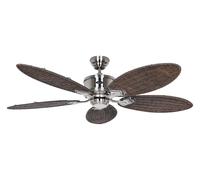 Dc Ventilatore con Telecomando Caribbean Dream Eco Ventola Cromo IN Rattan