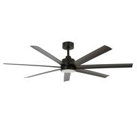 Dc Ventilatore da Soffitto con Telecomando Atlanta Nero 142cm Lampada LED