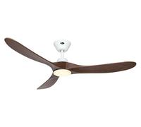 Dc Ventilatore da Soffitto con Telecomando LED Luci Ventola Genuino Bianco Noce [EEK: F]