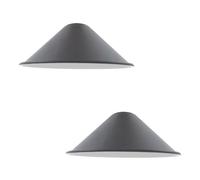 DC Voltage 2pcs Lampada A Sospensione Moderna Paralume Conico Grigio Metallo 22cm Lampadario A Soffitto Facile Da Montare Attacco E27 Plafoniera Design Per Cucina Soggiorno Corridoio Bar