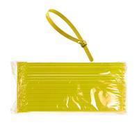 DC VOLTAGE Confezione da 100 fascette riutilizzabili da 3,6 mm x 150 mm, resistenti con resistenza alla trazione 18,1 kg, fascette regolabili gialle rilasciabili, fascette stringicavo di alta qualità