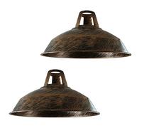DC VOLTAGE Confezione da 2 paralumi in metallo spazzolato rame spazzolato, 30 cm, illuminazione moderna da appendere a soffitto per camera da letto, lampada industriale di ricambio per cucina, facile